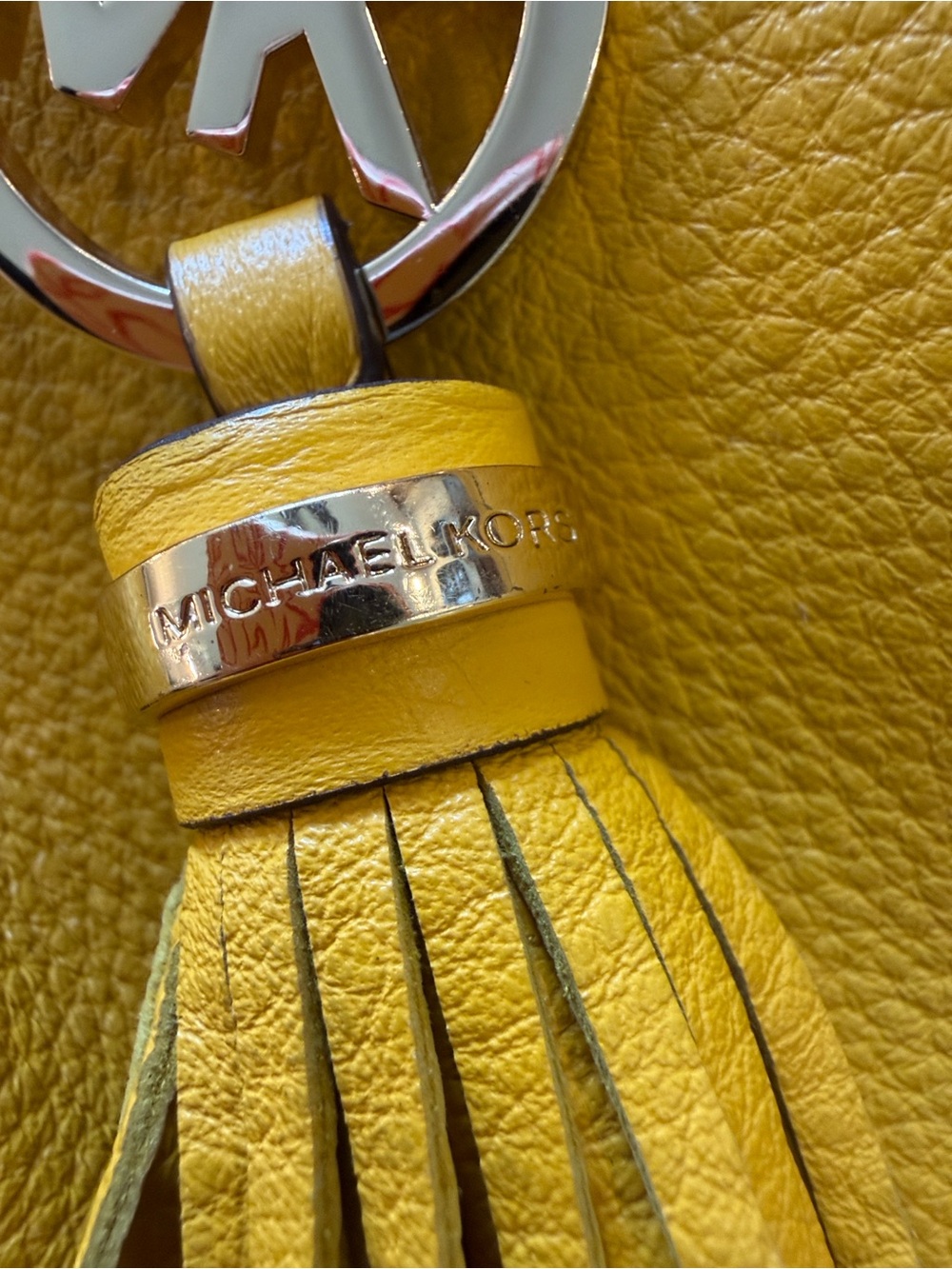 Michael Kors Mustard Yellow Leather Tassel Shoulder or Hand Bag - Picture 7 of 12
